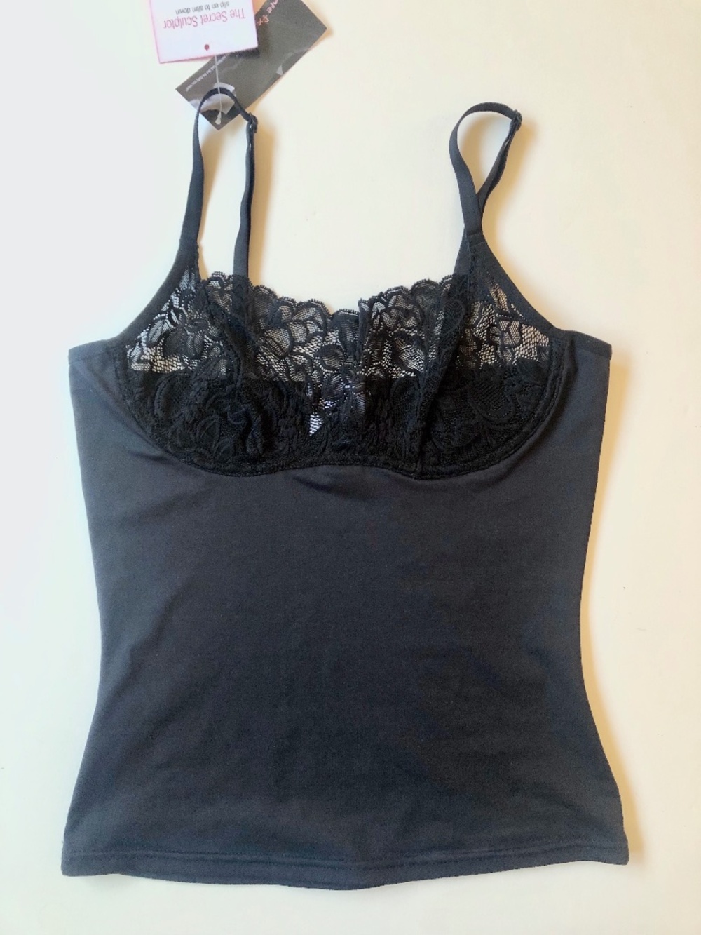 NWT Shape FX Lace Body Shaper Top, Black SM